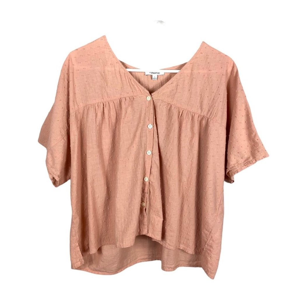 Madewell dotted button front top